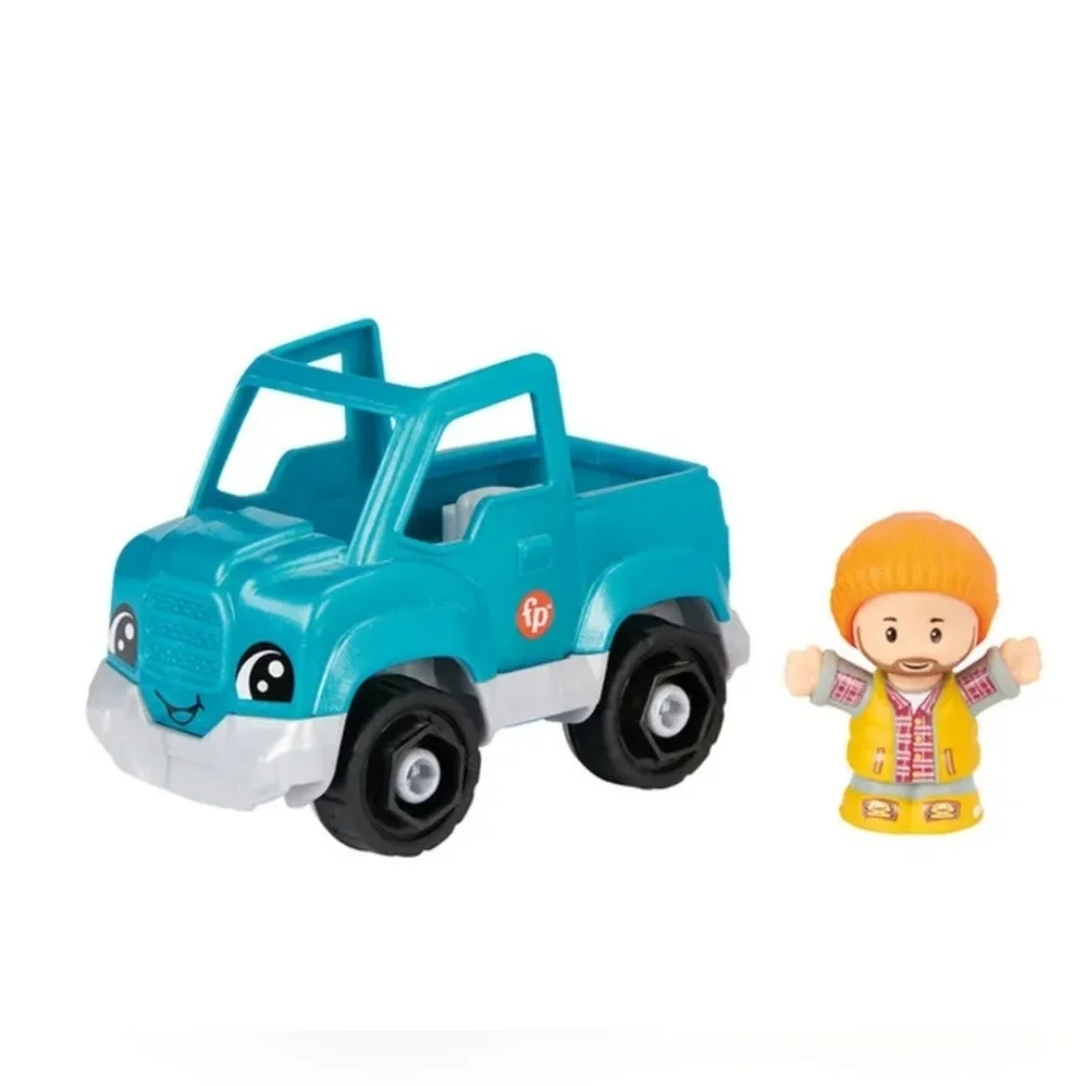 Fisher-Price Little People Yellow Bulldozer & Teal Truck
